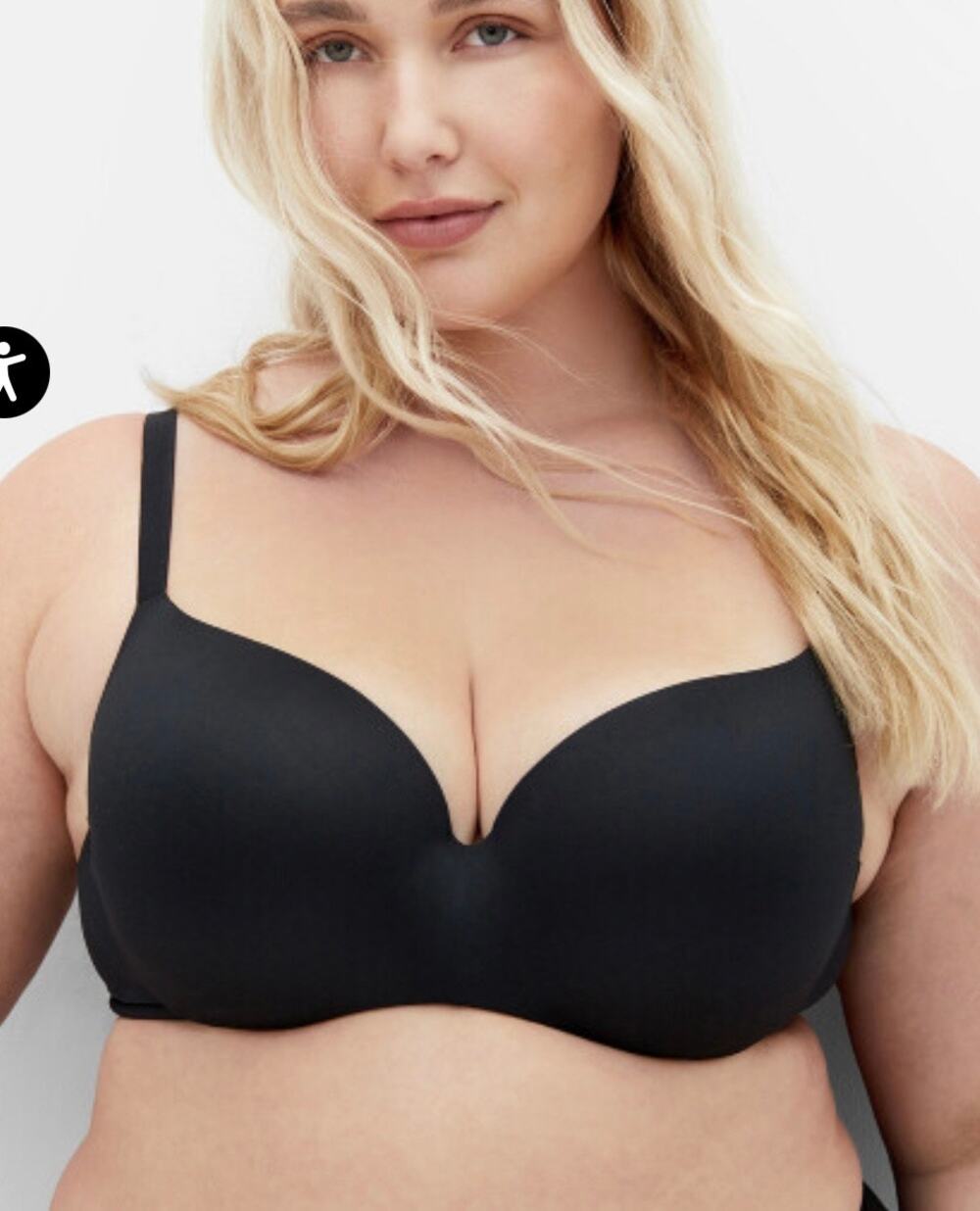 City Chic Black Bodycon Contour Bra 44DDD NWT